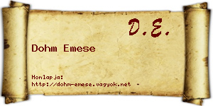 Dohm Emese névjegykártya